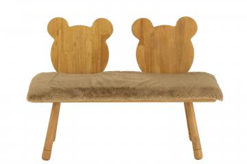 Chaise Enfant Nounours 2 Places Bois Naturel