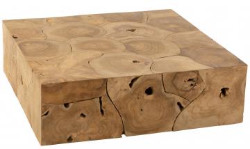 Table Basse Carrée Puzzle Teck Naturel