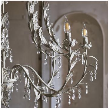 Lustre Elysée Métal Pampilles XXL