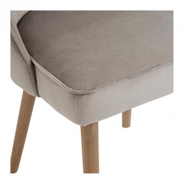 Chaise Marcus Velours Grège Blanc d'Ivoire