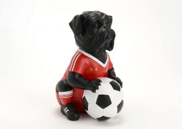 Statue Chien Footballeur Amadeus