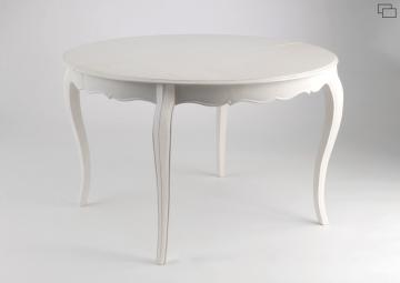 Table à Manger Ronde Extensible Bois Murano Blanc