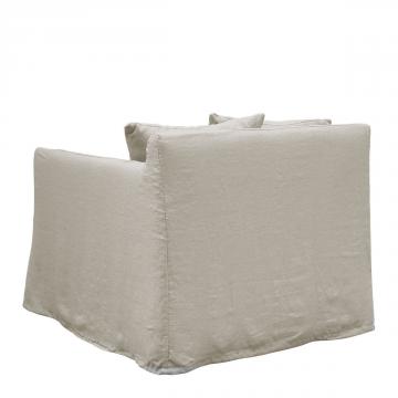 Fauteuil Gabriel Lin Mélangé Naturel Blanc d'Ivoire
