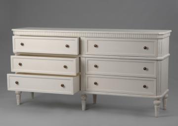 Commode Double 6 Tiroirs Leonie Blanc