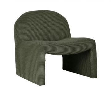 Fauteuil Minimal Velours Côtelé Vert