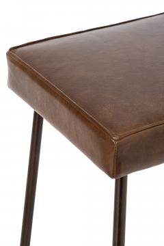 Tabouret de Bar Cuir Marron Indus Vintage