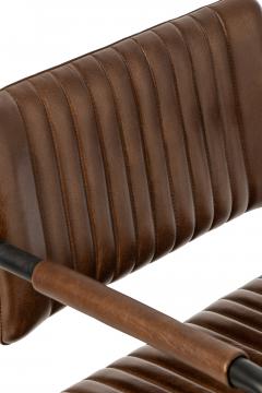 Chaise Bureau Réglable Cuir Marron Indus Vintage