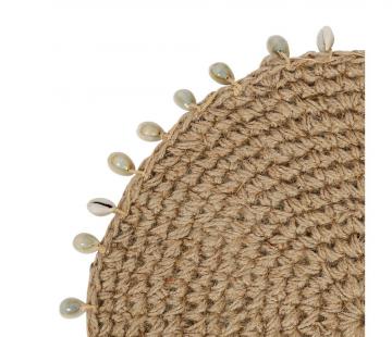 4 Sets de Table Rond Cauri Jute Coquillages