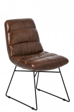 Chaise Cuir Marron Indus Vintage