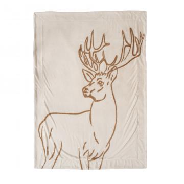 Plaid Cerf Crème 130*170