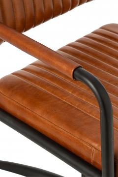 Chaise Bureau Réglable Cuir Camel Indus Vintage