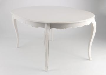 Table à Manger Ronde Extensible Bois Murano Blanc