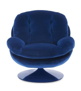 Fauteuil Memento Velours Bleu