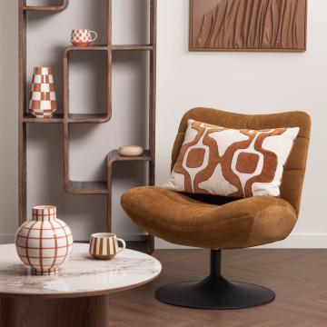 Fauteuil Pivotant Adrian Velours Camel