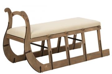 Banc Traineau Bois Naturel