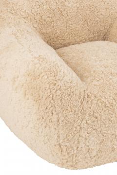 Fauteuil Cutie Shearl Fourrure Crème Foncé