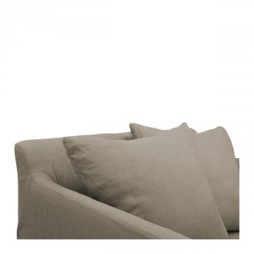 Fauteuil Gabriel 100% Lin Beige Blanc d'Ivoire