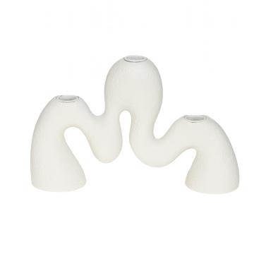 2 x Chandeliers Curvy Blanc 3 Feux