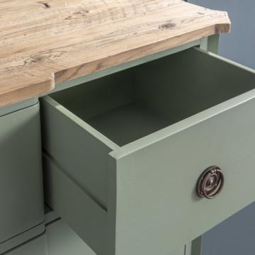 Commode Simone - 5 Tiroirs Vert de Gris Naturel