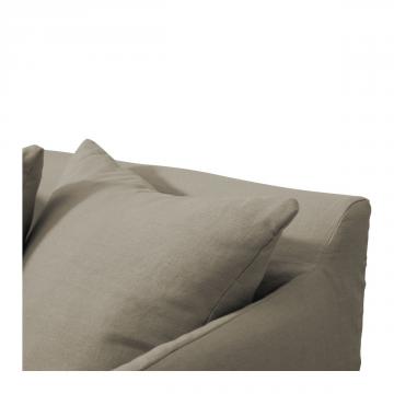 Fauteuil Gabriel 100% Lin Beige Blanc d'Ivoire