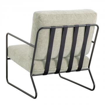 Fauteuil Gaspard Velours de Jacquard Sable Blanc d'Ivoire