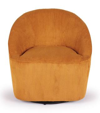 Fauteuil Pivotant Viby Velours Ocre Athezza -NEW-