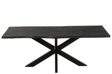 Table à Manger Rectangulaire Acacia Noir 200cm