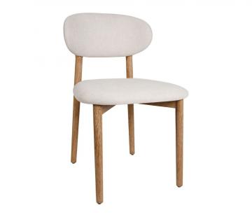 2 x Chaises Cautret Lin Gris Clair Bois Naturel