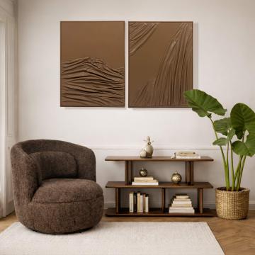 S/2 Toile Drapée Chocolat 60*80 NEW