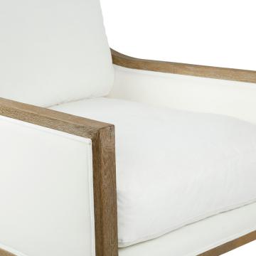 Fauteuil Loevan Chêne Coton Lavé Blanc