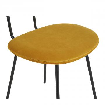 Chaise Colette Velours Safran Blanc d'Ivoire