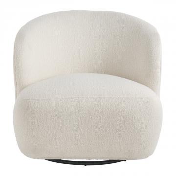 Fauteuil Lisette Bouclette Crème Pivotant