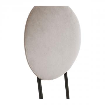 Chaise Colette Velours Gris Perle Blanc d'Ivoire