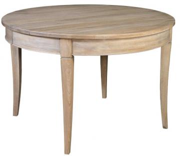 Table Ronde Haussmann Chêne Massif (4 Allonges)