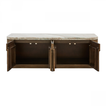 Meuble TV Buren Bois Massif Marbre