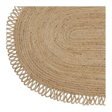 Tapis Ovale Jute Naturelle Blanc d'Ivoire 250*140