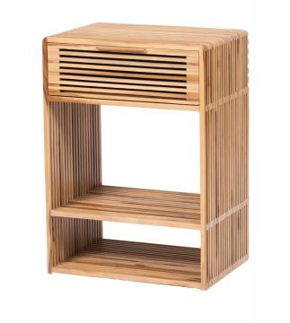 Chevet 1 Tiroir Calopsite Teck Naturel