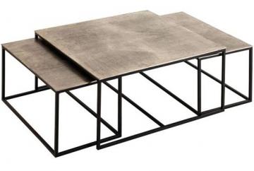 Tables Basses Gigognes x3 Félia Métal Argenté