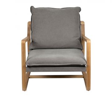Fauteuil Chêne Coton Gris Azenor