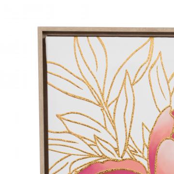 Toile Cadre Fleur 3D Gold 60*90