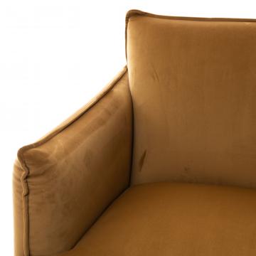 Fauteuil Velours Caramel Marco