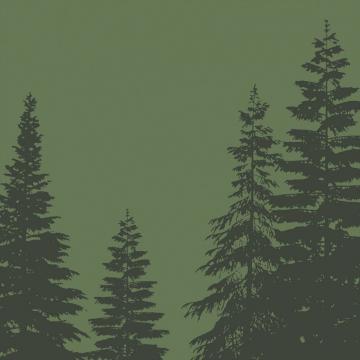 20 x Serviettes Papier Forêt Sapins Vert 33*33