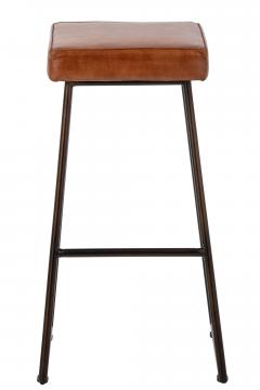 Tabouret de Bar Cuir Camel Indus Vintage