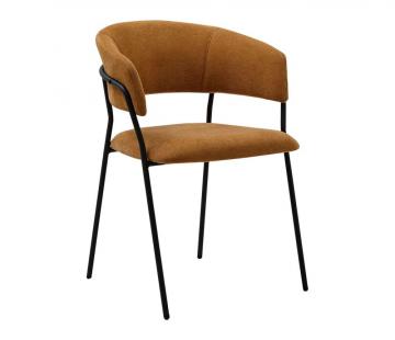 4 x Fauteuils Wilona Velours Moutarde