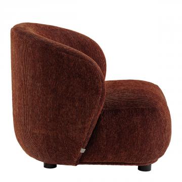 Fauteuil Lisette Velours Côtelé Brique Blanc d'Ivoire