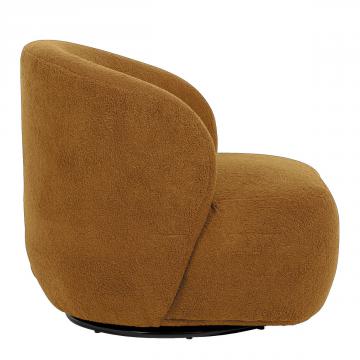 Fauteuil Lisette Bouclette Curry Pivotant Blanc d'Ivoire