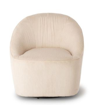 Fauteuil Pivotant Viby Velours Beige Athezza -NEW-