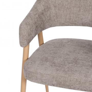 Fauteuil de Table Tom Tissu Taupe
