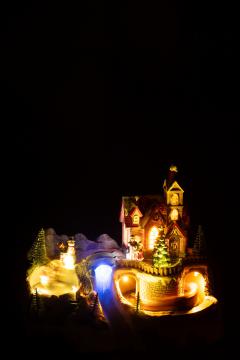 Village de Noël Train + Patins Led