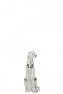 Leopard Miroir Facettes Argent